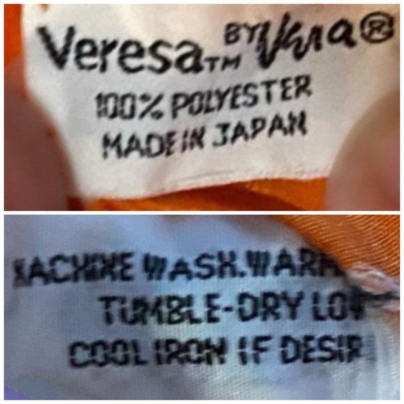 Vintage Circa 1980s, Versa by Vera, Orange Scarf, Satin Scarf, Scarf Collectors - Picture 8 of 8